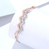Petite Two-tone Wave Shape Lab Grown Diamond Bracelet in 18K Gold