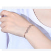 Petite Two-tone Wave Shape Lab Grown Diamond Bracelet in 18K Gold