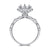 Petite Vintage Pavé Leaf Halo Style Diamond Engagement Ring Setting
