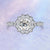 Petite Vintage Pavé Leaf Halo Style Diamond Engagement Ring Setting