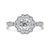Petite Vintage Pavé Leaf Halo Style Diamond Engagement Ring Setting
