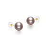 Pink Round Freshwater Pearl Stud Earrings AAA Grade