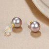 Pink Round Freshwater Pearl Stud Earrings AAA Grade