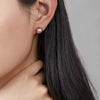 Pink Round Freshwater Pearl Stud Earrings AAA Grade