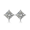 Princess-Cut Lab Grown Diamond Stud Earrings in 18K White Gold