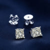 Princess-Cut Lab Grown Diamond Stud Earrings in 18K White Gold