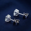 Princess-Cut Lab Grown Diamond Stud Earrings in 18K White Gold