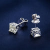 Princess-Cut Lab Grown Diamond Stud Earrings in 18K White Gold