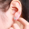 Princess-Cut Lab Grown Diamond Stud Earrings in 18K White Gold