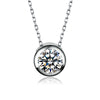 Round Bezel Set Lab Grown Diamond Necklace in 18K White Gold