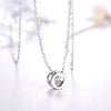 Round Bezel Set Lab Grown Diamond Necklace in 18K White Gold