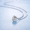 Round Bezel Set Lab Grown Diamond Necklace in 18K White Gold