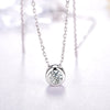 Round Bezel Set Lab Grown Diamond Necklace in 18K White Gold