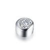 Round Bezel Set Lab Grown Diamond Necklace in 18K White Gold