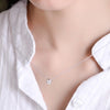 Round Bezel Set Lab Grown Diamond Necklace in 18K White Gold