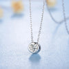 Round Bezel Set Lab Grown Diamond Necklace in 18K White Gold