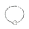 Round Bezel Set Lab Grown Diamond Tennis Bracelet in 18K White Gold