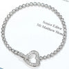 Round Bezel Set Lab Grown Diamond Tennis Bracelet in 18K White Gold