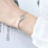 Round Bezel Set Lab Grown Diamond Tennis Bracelet in 18K White Gold