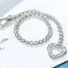 Round Bezel Set Lab Grown Diamond Tennis Bracelet in 18K White Gold