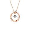 Round Solitaire Lab Grown Diamond Necklace in 18K Rose Gold