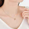 Round Solitaire Lab Grown Diamond Necklace in 18K Rose Gold