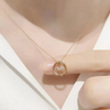 Round Solitaire Lab Grown Diamond Necklace in 18K Rose Gold