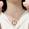Round Solitaire Lab Grown Diamond Necklace in 18K Rose Gold