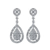 Round and Double Teardrop Lab Grown Diamond Drop Earrings 18K White Gold