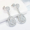 Round and Double Teardrop Lab Grown Diamond Drop Earrings 18K White Gold