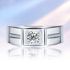 Satin Finish Channel Bezel Set Solitaire Mens Diamond Ring Setting