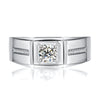 Satin Finish Channel Bezel Set Solitaire Mens Diamond Ring Setting