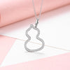 Single Bail Calabash Shaped Lab Grown Diamond Necklace 18K White Gold