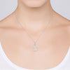 Single Bail Calabash Shaped Lab Grown Diamond Necklace 18K White Gold
