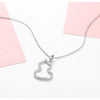 Single Bail Calabash Shaped Lab Grown Diamond Necklace 18K White Gold