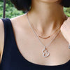 Single Bail Calabash Shaped Lab Grown Diamond Necklace 18K White Gold