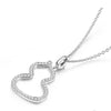 Single Bail Calabash Shaped Lab Grown Diamond Necklace 18K White Gold