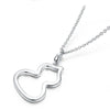 Single Bail Calabash Shaped Lab Grown Diamond Necklace 18K White Gold