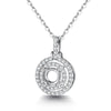 Single Bail Double Halo Style Diamond Pendant Setting