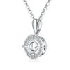 Single Bail Floating Halo Style Diamond Pendant Setting