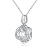 Single Bail Floral Halo Bezel Set Diamond Pendant Setting