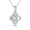 Single Bail Flower Halo Style Diamond Pendant Setting