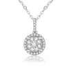 Single Bail Flower Shaped Lab Grown Diamond Necklace 18K White Gold