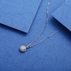 Single Bail Flower Shaped Lab Grown Diamond Necklace 18K White Gold