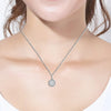 Single Bail Flower Shaped Lab Grown Diamond Necklace 18K White Gold