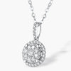 Single Bail Flower Shaped Lab Grown Diamond Necklace 18K White Gold