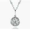 Single Bail Flower Shaped Lab Grown Diamond Necklace 18K White Gold