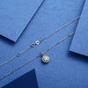 Single Bail Flower Shaped Lab Grown Diamond Necklace 18K White Gold