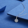 Single Bail Flower Shaped Lab Grown Diamond Necklace 18K White Gold