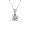 Single Bail Half Bezel Lab Grown Diamond Necklace 18K White Gold